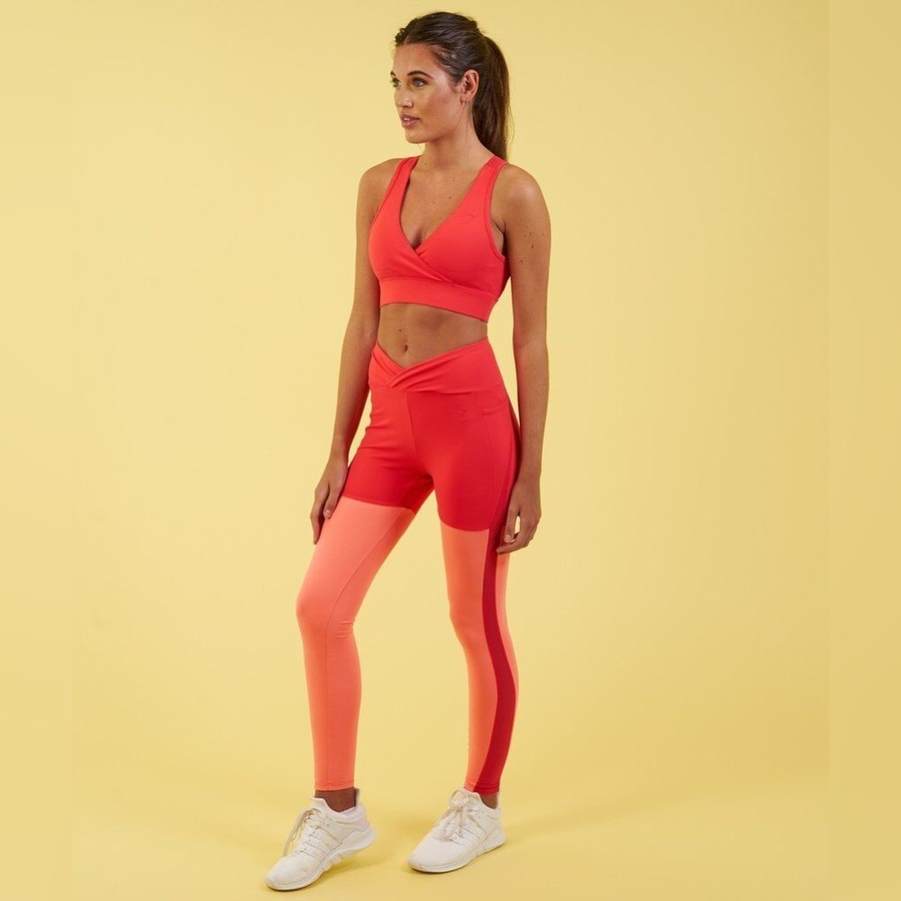 Nikki B Blackketter 🔥 GYMSHARK Season 2 Red Coral Marl Leggings Yoga Gym